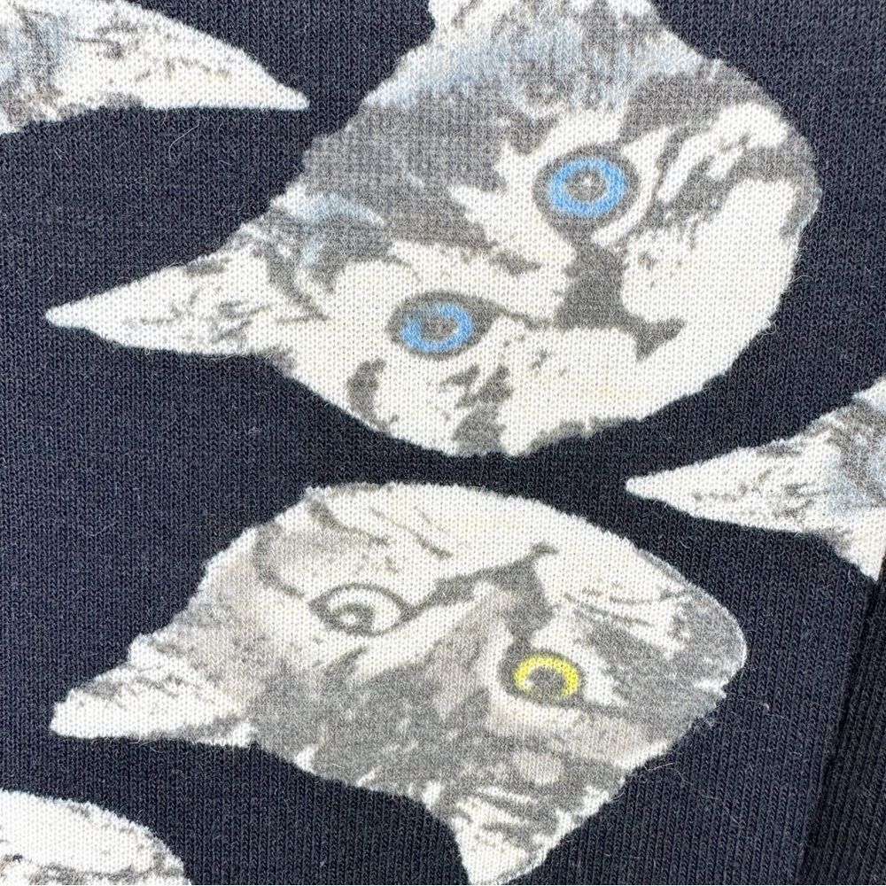 Long Sleeve Black Knit‎ Cat w/Pockets Full Skirt Dress Frock Shop Modcloth XS - Picture 7 of 13